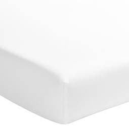 Drap housse Riviera Réglisse Percale uni Blanc
