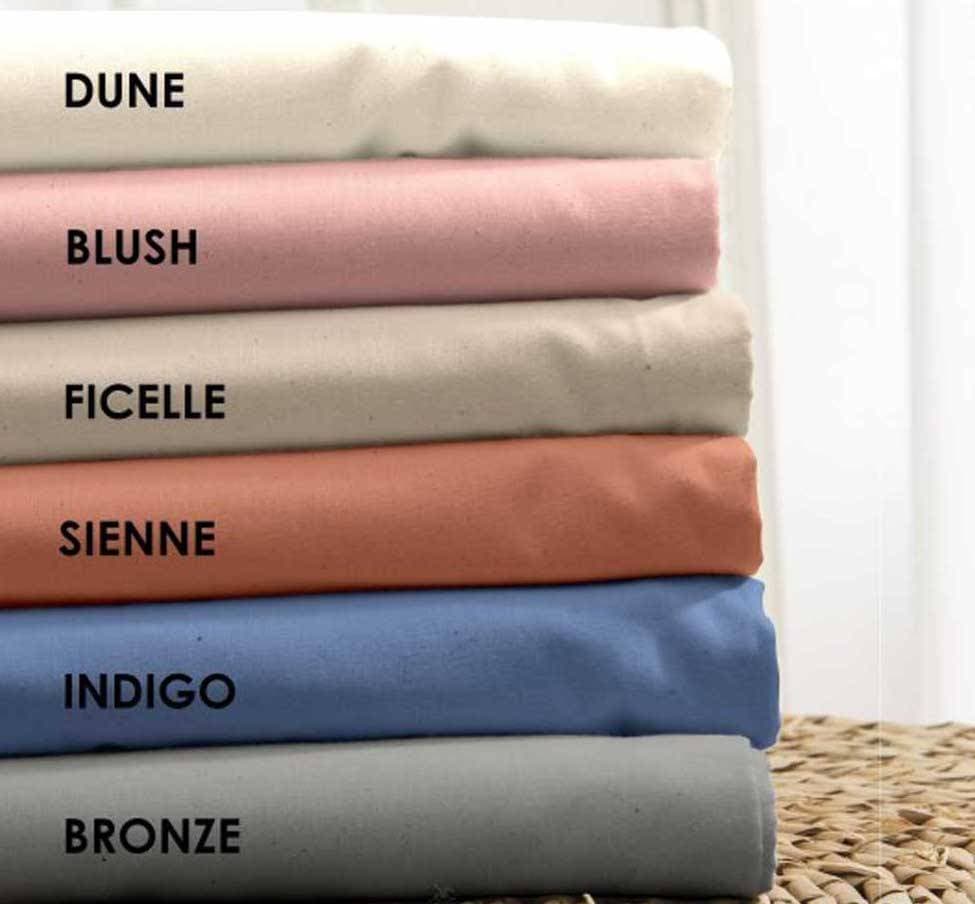 Parure de lit unie en Coton Bio - 6 coloris