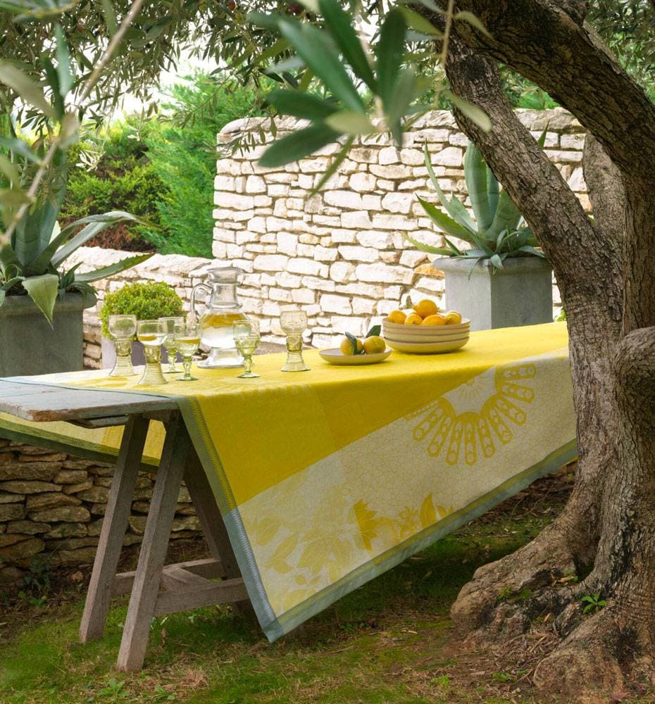 Nappe en lin Jardin d’Orient Cedrat