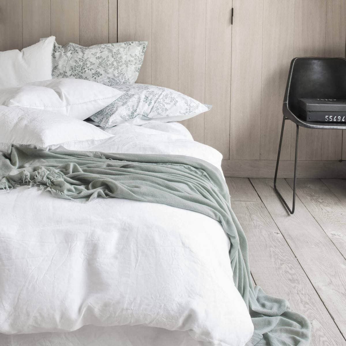 Housse de couette en lin Nouvelle Vague Blanc